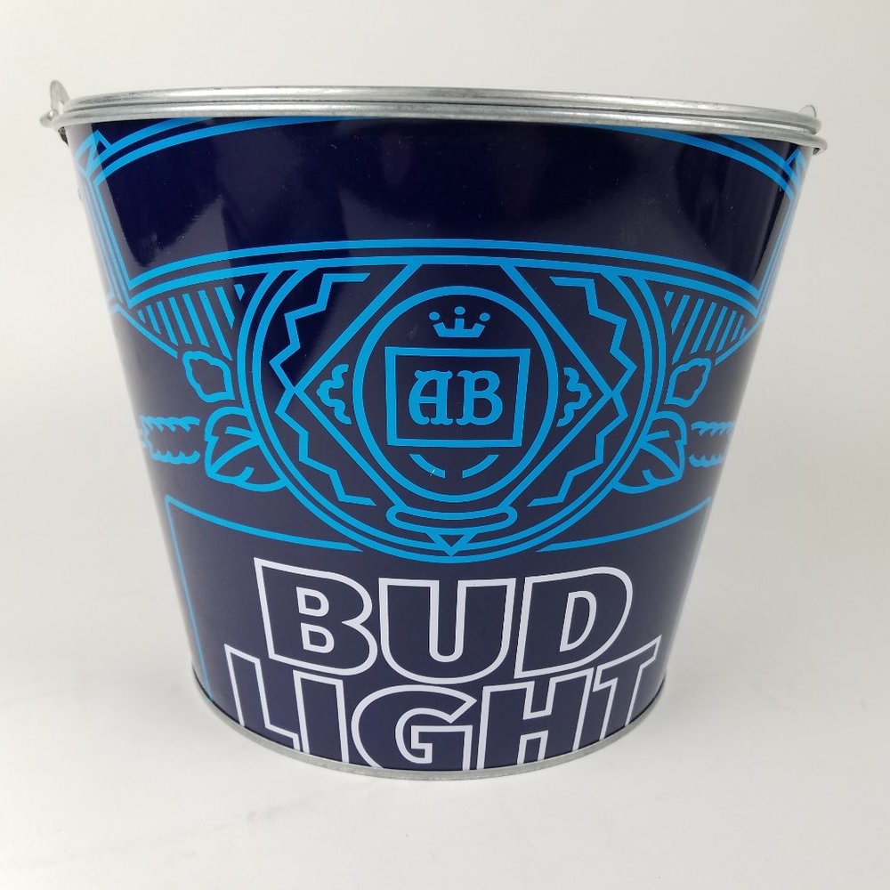 "Bud Light" Budweiser Label Beer Bucket Blue - Man Cave, Bar